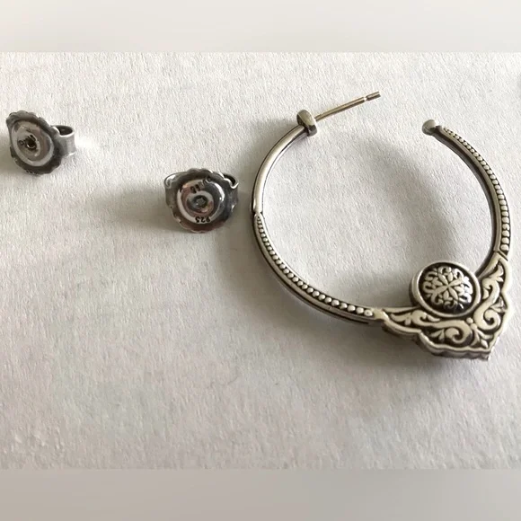 Konstantino Mother of Pearl Hoop Earrings, Sterling Silver & 18K Gold